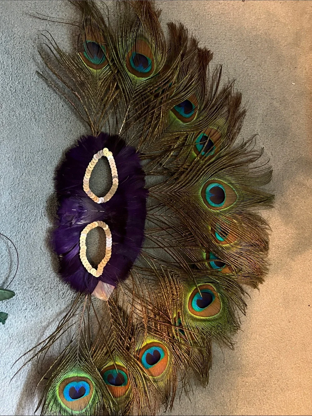 Feather Mardi Gras Mask Lot 3pc Masquerade Ball Colorful Peacock Plumes Set